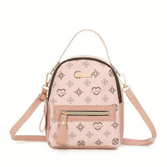 Mini Floral Printed PU Leather Backpack for Women