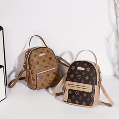 Mini Floral Printed PU Leather Backpack for Women