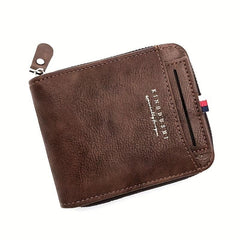 Men's Zipper Card Holder Short Wallet Vintage Multifunctional Card Bag
