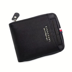 Men's Zipper Card Holder Short Wallet Vintage Multifunctional Card Bag