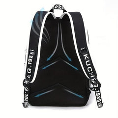 2pcs Cartoon Print Backpack Set Large Capacity Casual Travel School Bag