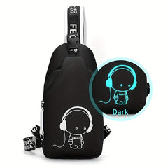 2pcs Cartoon Print Backpack Set Large Capacity Casual Travel School Bag