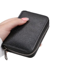 Men's RFID Blocking Zipper Card Holder Short Wallet