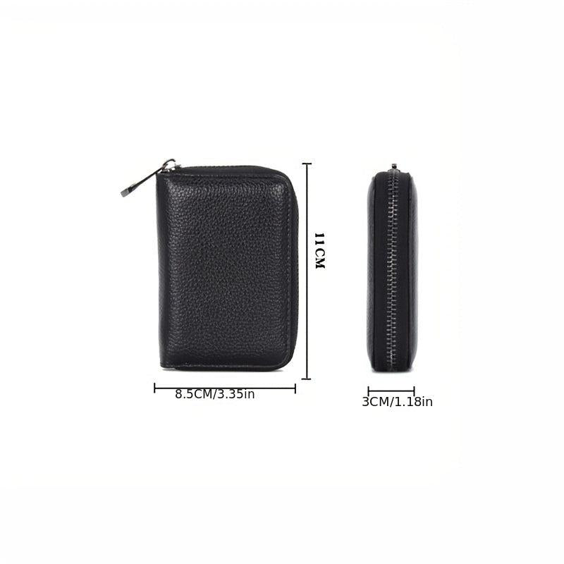 Men's RFID Blocking Zipper Card Holder Short Wallet