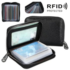 Men's RFID Blocking Zipper Card Holder Short Wallet