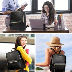 Solid Zipper Laptop Backpack for Work