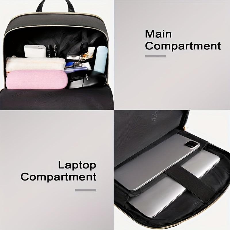 Solid Zipper Laptop Backpack for Work