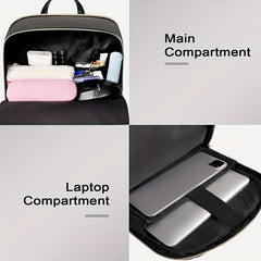 Solid Zipper Laptop Backpack for Work