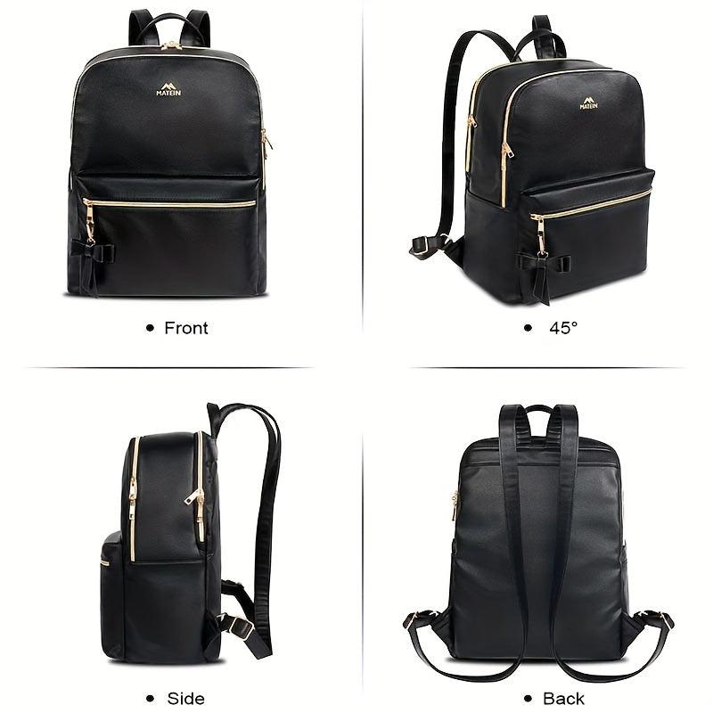 Solid Zipper Laptop Backpack for Work