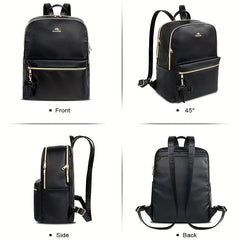 Solid Zipper Laptop Backpack for Work