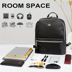 Solid Zipper Laptop Backpack for Work