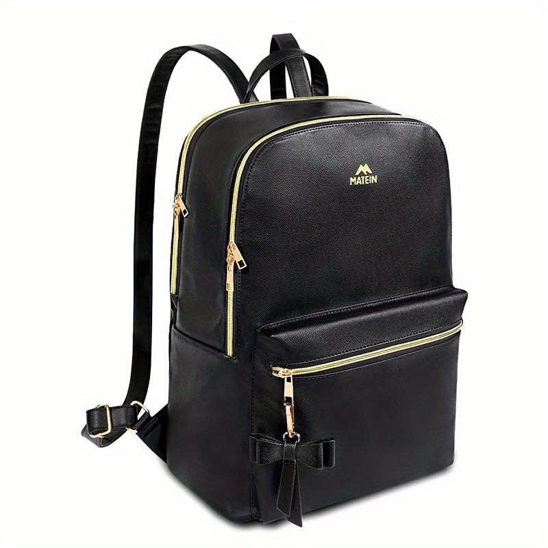 Solid Zipper Laptop Backpack for Work
