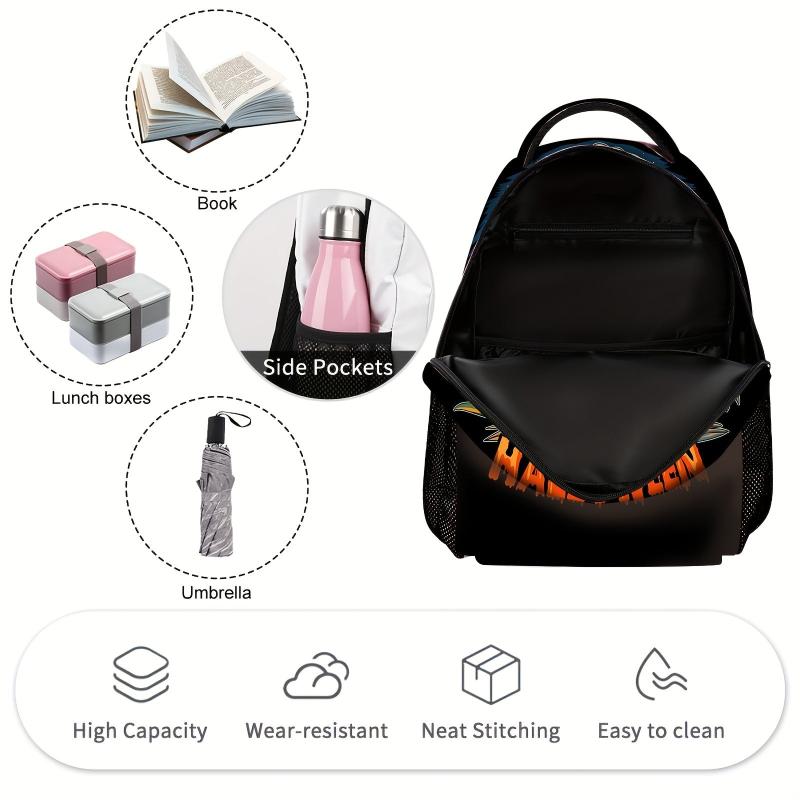 Halloween Jack o lantern Bear Backpack Stylish Zipper Storage Bag
