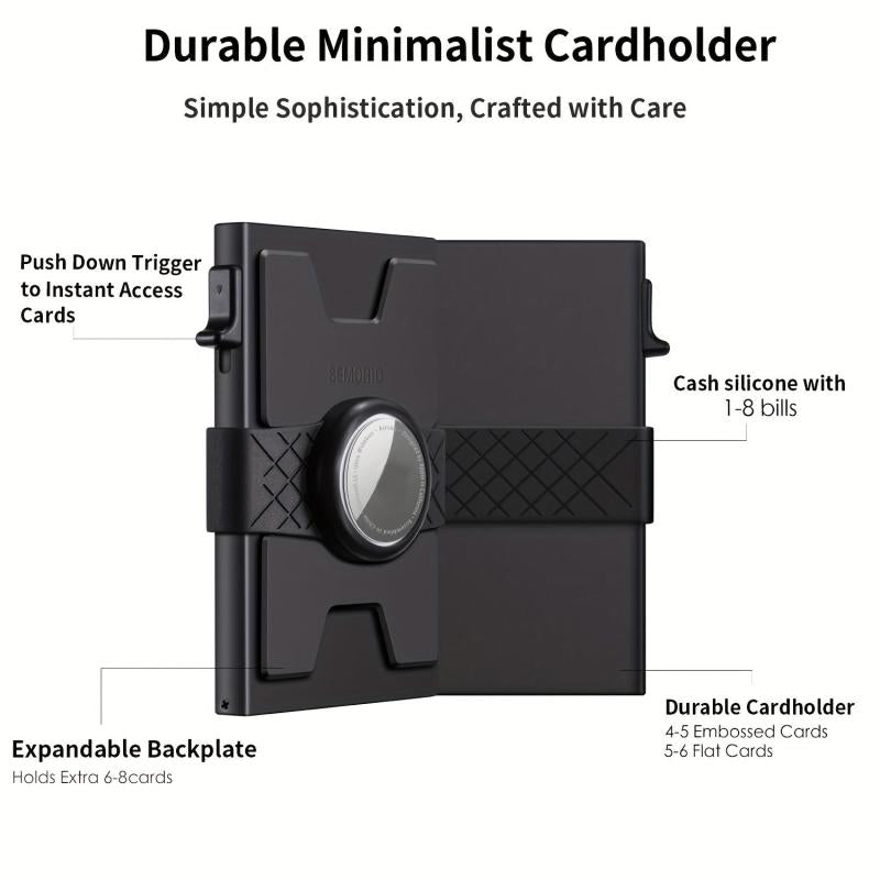 Slim Card Holder Wallet Aluminum Alloy Pop Up Card Case RFID Blocking