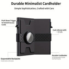 Slim Card Holder Wallet Aluminum Alloy Pop Up Card Case RFID Blocking