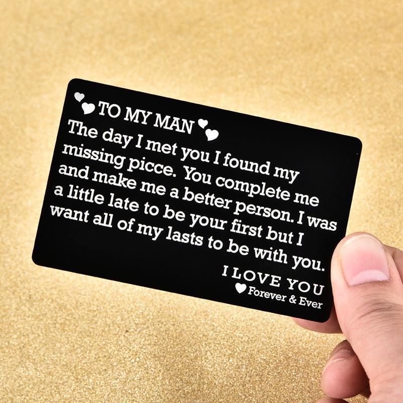 Alloy Lettering Wallet Card Couple Gift
