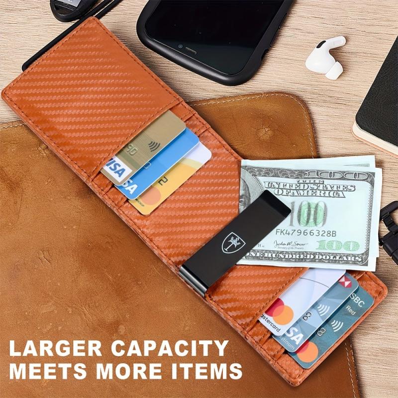 Men's Wallet Money Clip Slim Minimalist Leather Card Holder Wallets