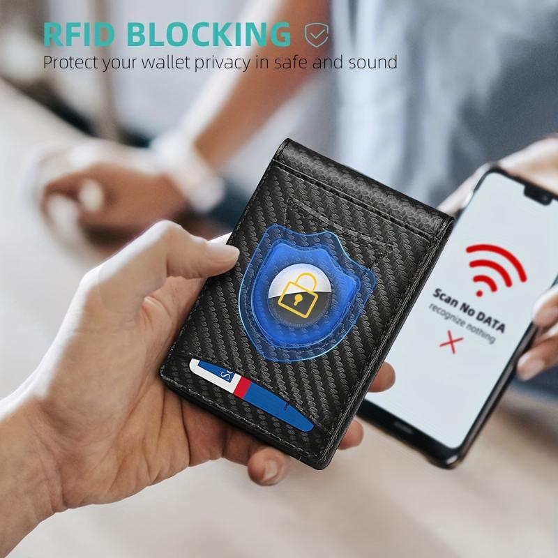 Minimalist Carbon Fiber Wallet Card Holder RFID Blocking Wallet