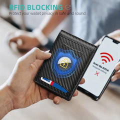 Minimalist Carbon Fiber Wallet Card Holder RFID Blocking Wallet