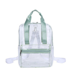 Transparent Stylish Zipper Backpack with Rainbow Top Handles