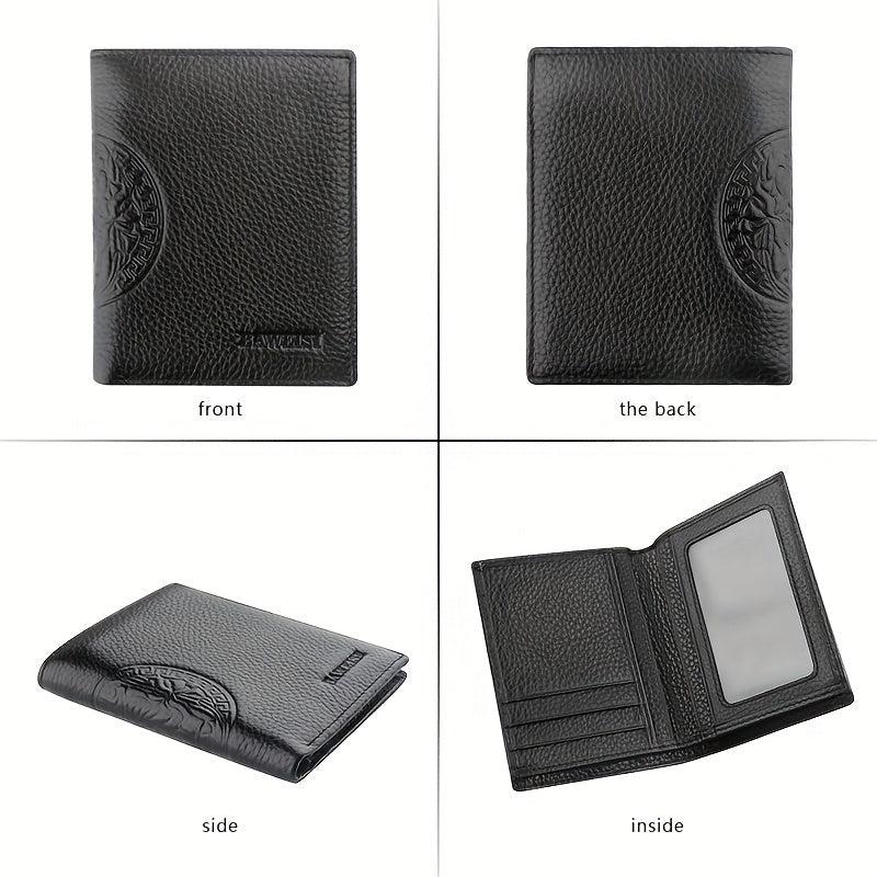 Men's Leather Short Wallet Money Clip Card Holder