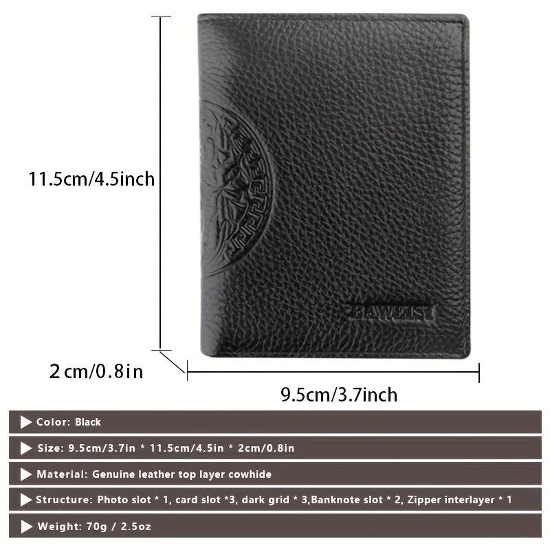 Men's Leather Short Wallet Money Clip Card Holder
