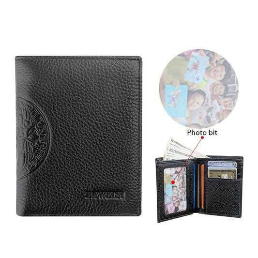 Men's Leather Short Wallet Money Clip Card Holder