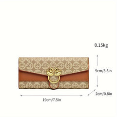 Vintage Print Clutch Wallet PU Leather Womens Purse & Card Holder