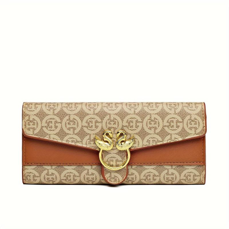 Vintage Print Clutch Wallet PU Leather Womens Purse & Card Holder