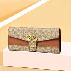 Vintage Print Clutch Wallet PU Leather Womens Purse & Card Holder