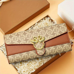 Vintage Print Clutch Wallet PU Leather Womens Purse & Card Holder