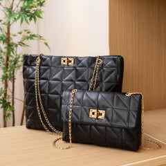 Argyle Crossbody Tote Bag with Stylish Embroidery