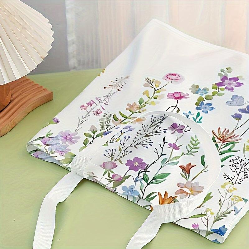 Flower Pattern Casual Tote Bag - Reusable Backpack Handbag