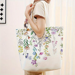 Flower Pattern Casual Tote Bag - Reusable Backpack Handbag