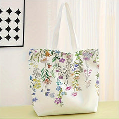 Flower Pattern Casual Tote Bag - Reusable Backpack Handbag