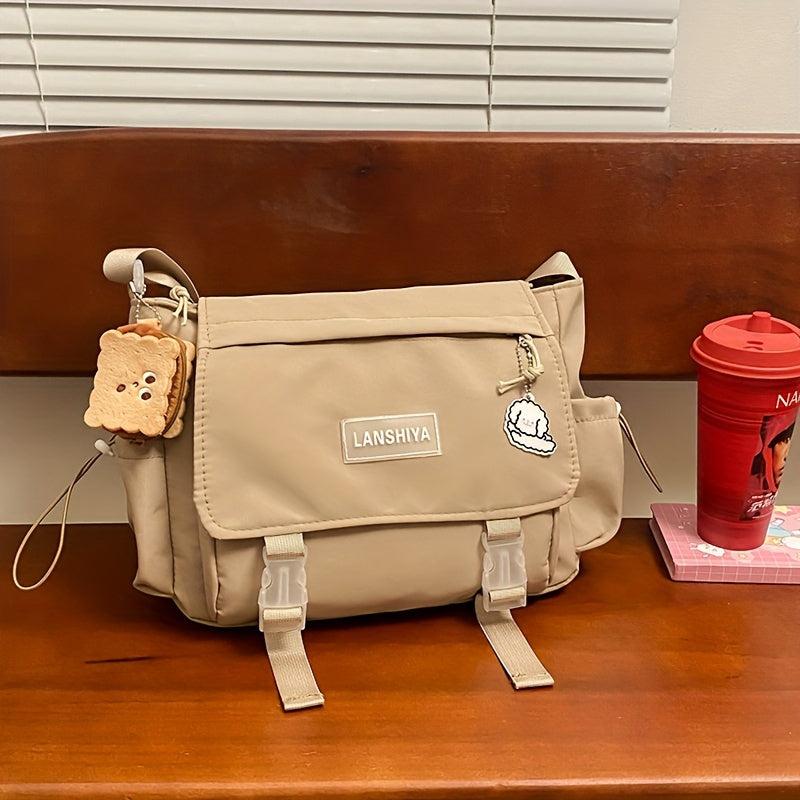 Japanese-Inspired Messenger Bag with Crossbody Strap