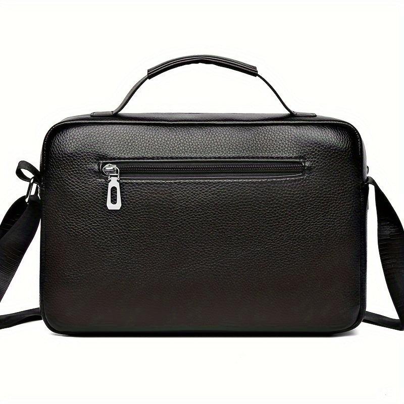 Men's Faux Leather Crossbody Bag Adjustable Strap Travel Everyday Use