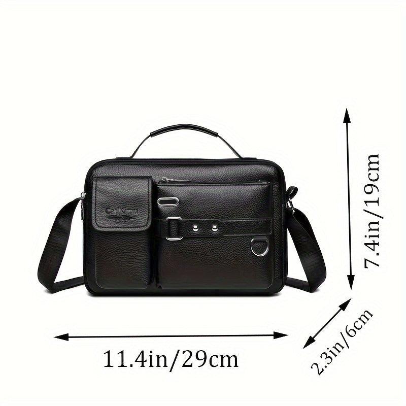 Men's Faux Leather Crossbody Bag Adjustable Strap Travel Everyday Use