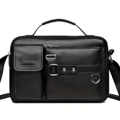 Men's Faux Leather Crossbody Bag Adjustable Strap Travel Everyday Use