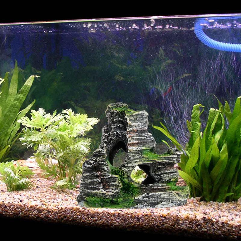Realistic Mountain Hiding Cave Decoration for Aquarium