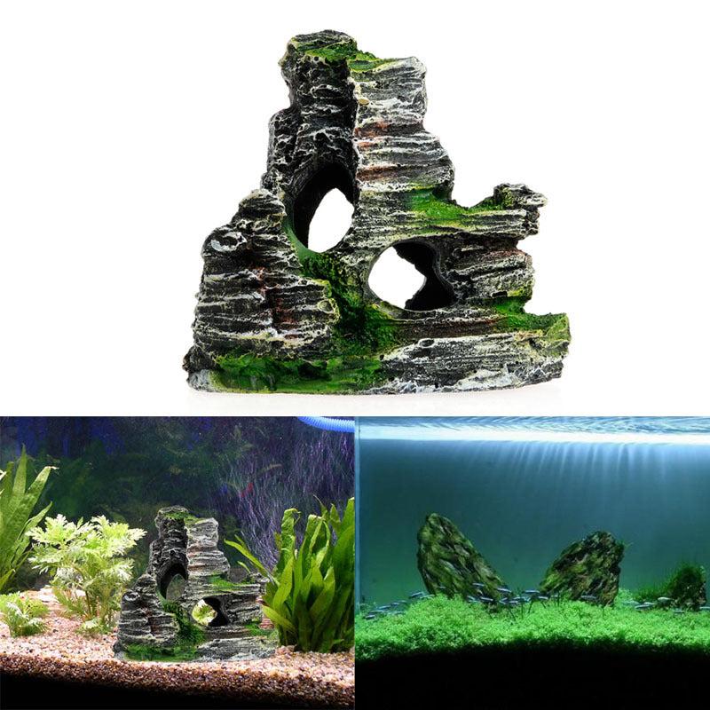 Realistic Mountain Hiding Cave Decoration for Aquarium