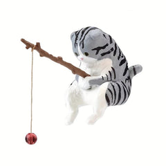 Kitten Fishing Resin Cat Ornament for Fish Tank
