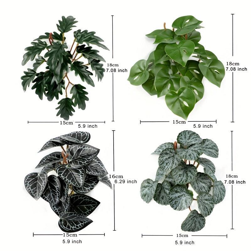 Artificial Rainforest Habitat Plant Decoration for Amphibian and Reptile Tanks