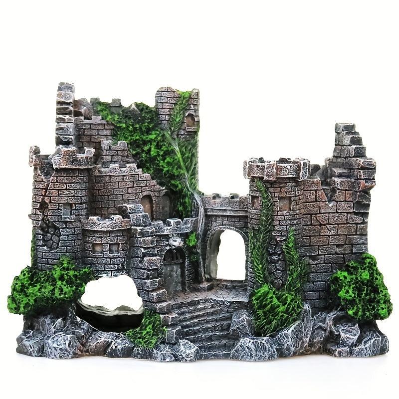 Vintage Tanks Resin Craft Castle Aquarium Landscape Ornament