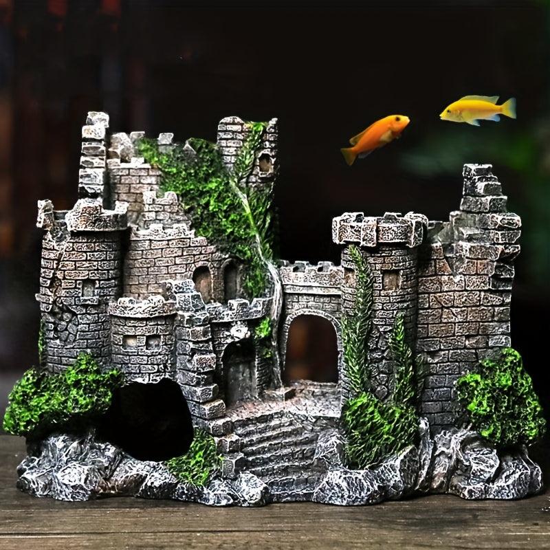 Vintage Tanks Resin Craft Castle Aquarium Landscape Ornament
