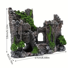Vintage Tanks Resin Craft Castle Aquarium Landscape Ornament
