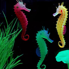 1pc Glowing Sea Horse Ornament Artificial Fish Tank Decor