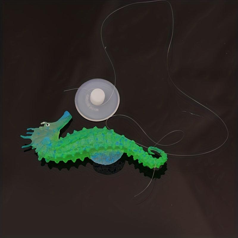 1pc Glowing Sea Horse Ornament Artificial Fish Tank Decor