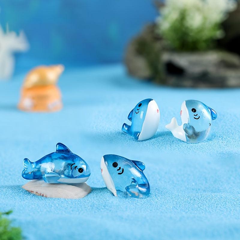 10pcs Mixed Luminous Shark Ornaments Aquarium Micro Landscape Fish Tank Glow In