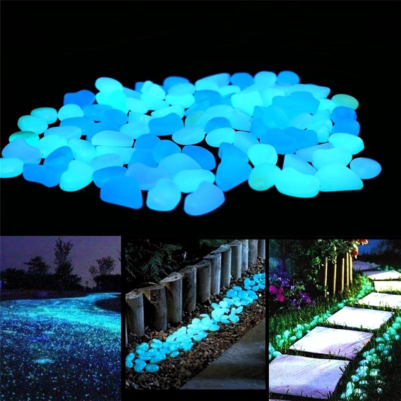 Glowing Stone Rocks Glow In The Dark Pebbles Solar Powered Aquarium
